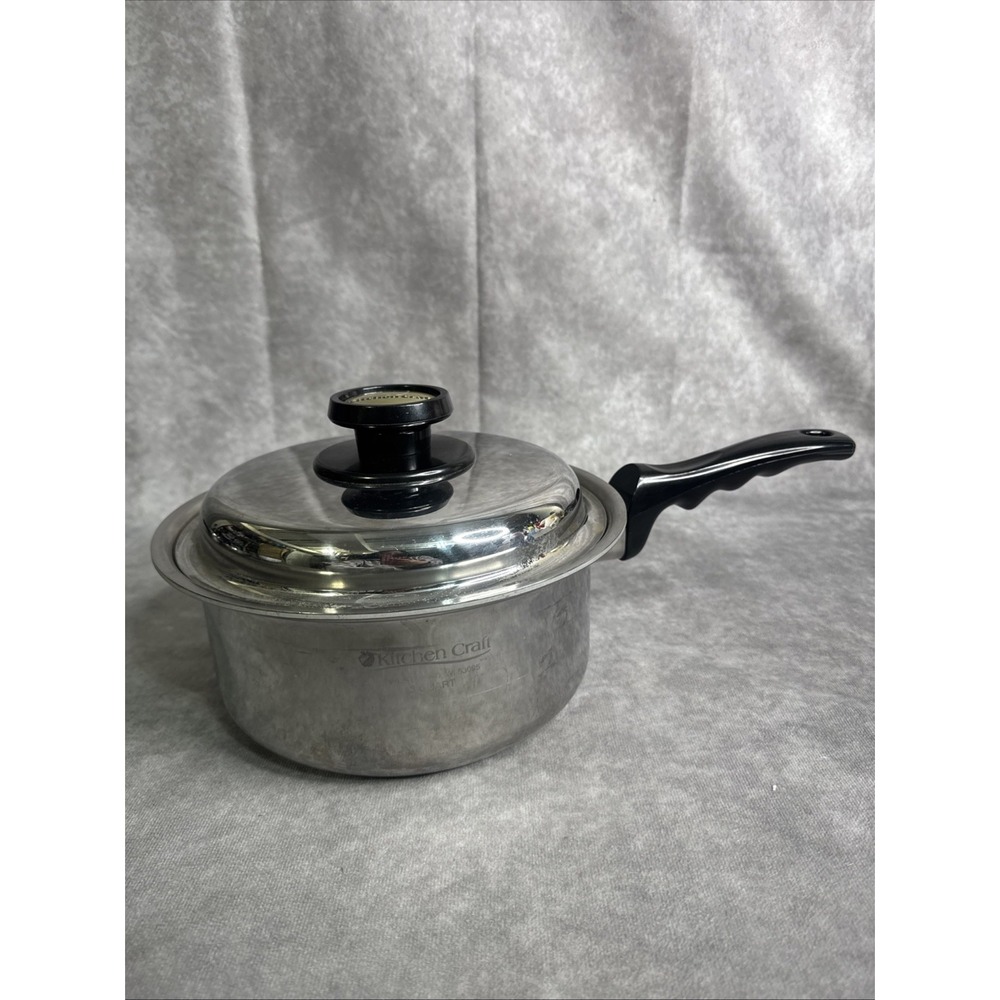 Kitchen Craft West Bend 3 Quart Stick Pot Pan With Lid Excellent Made USA